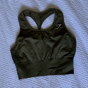 Green longline sports bra